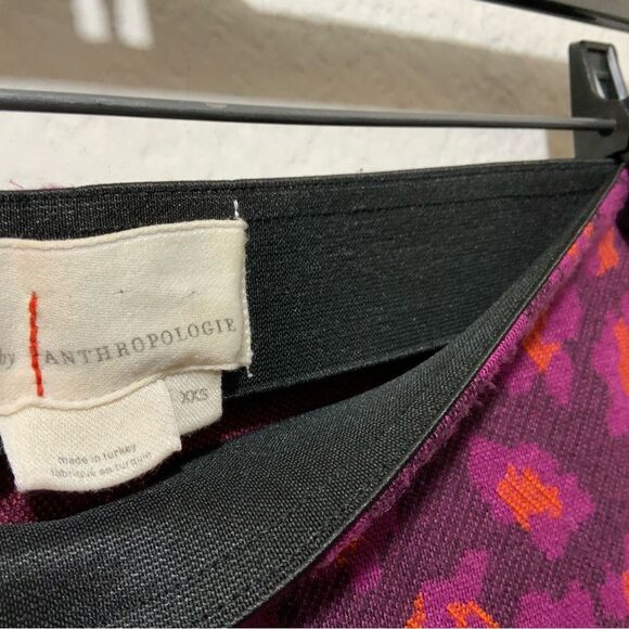Anthropologie Knit Flare Pants Plum Leopard Print XXS - Picture 6 of 11
